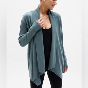 Athleta Pranayama Restore Rib Wrap Cardigan Nirvana Fabric Size SP